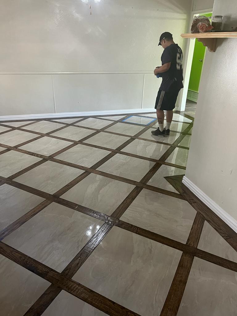 Refinished hardwood floor with a fresh satin finish