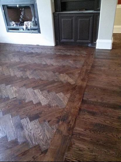 Newly installed wood floor in a North Texas home